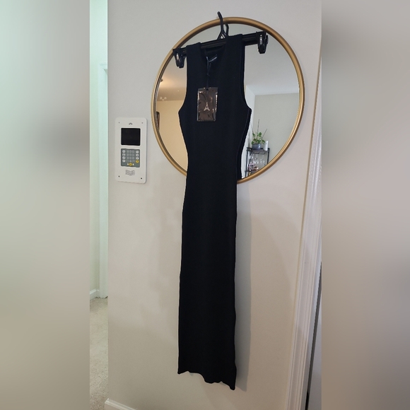 Overlay Knitted Midaxi Dress Black& Gray - Picture 6 of 12